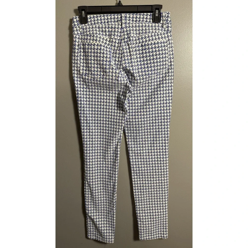 J. McLaughlin Women's Geometric Print Skinny Jeans Blue,‎ White & Black Size 0
